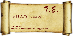 Talián Eszter névjegykártya