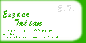 eszter talian business card